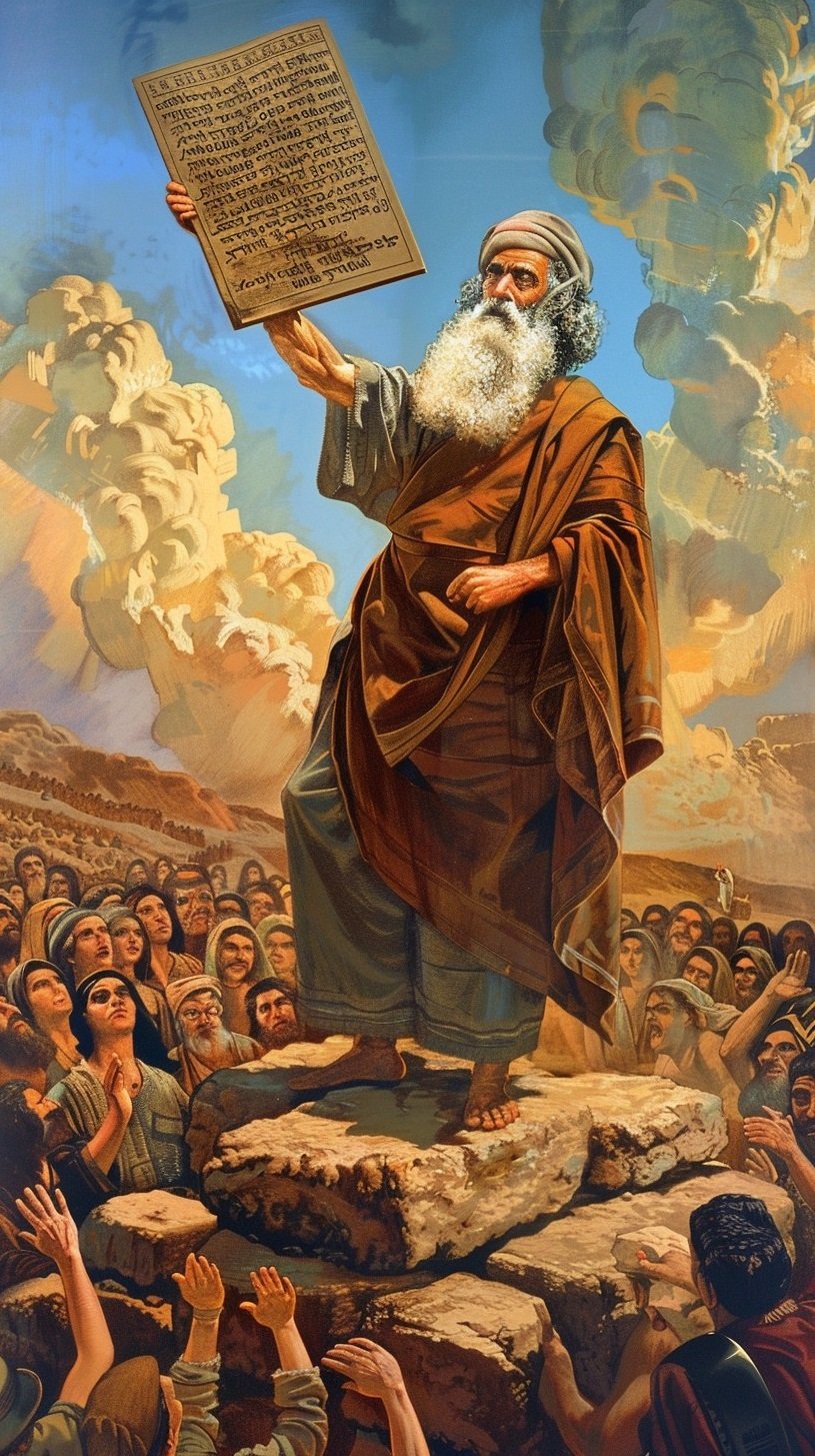 Moses holding Ten Commandments